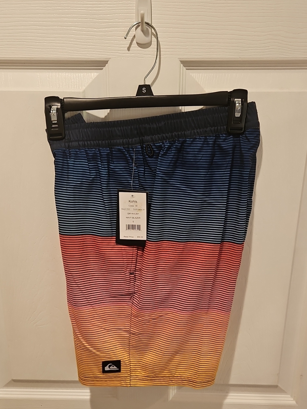 Quiksilver Men's Gradient Stripe Boardshorts - Navy/Coral/Yellow